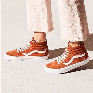 pig suede vans sk8 hi brown